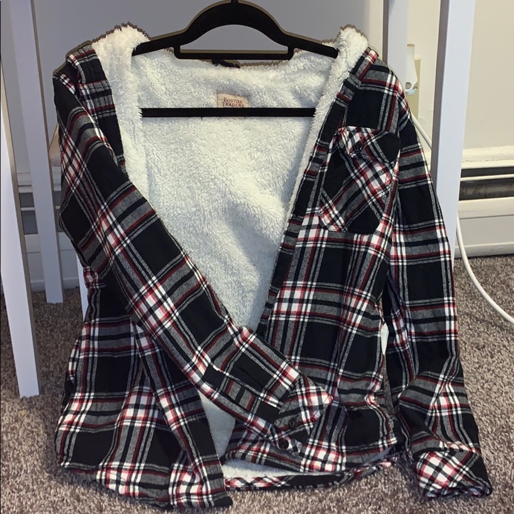 boston traders fuzzy flannel jacket